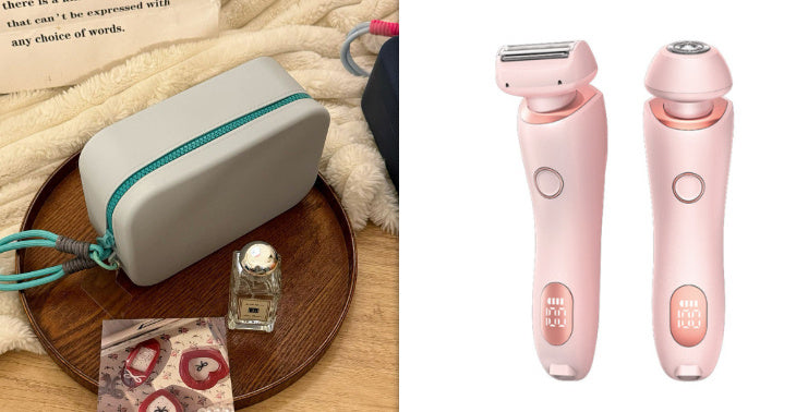 2 In 1 Hair Removal Epilator USB Rechargeable Trimmer Women Body Razor Face Leg Armpit Bikini Hand Pubic Shaver Hair Remover - AmberOcean